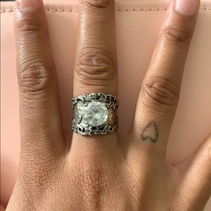 925 sterling silver cz chunky ring